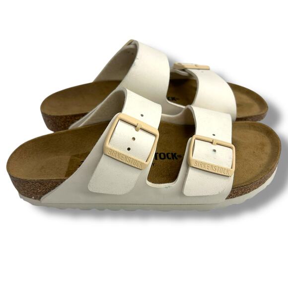 Birkenstock Women's Arizona Birko-Flor Sandals Size 37 US Size 6 Beige Cream EUC - Picture 9 of 13
